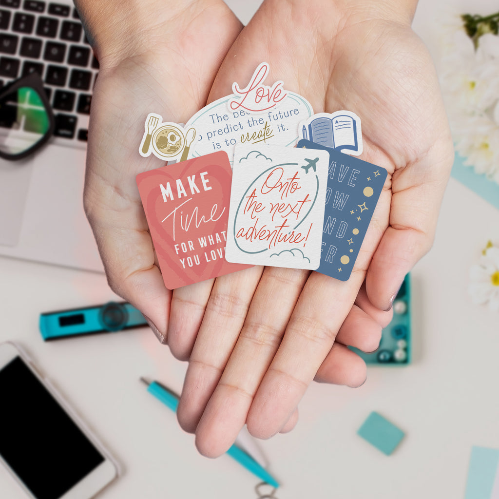 Motivational Vision Boards Quote Stickers (51 Pieces) – Navy Peony