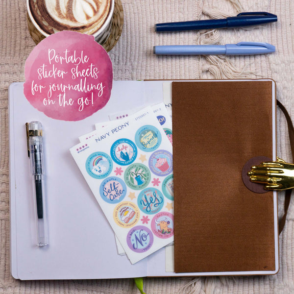 Not Today Self Care Sticker Sheets (8 Sheets, 175+ Stickers)