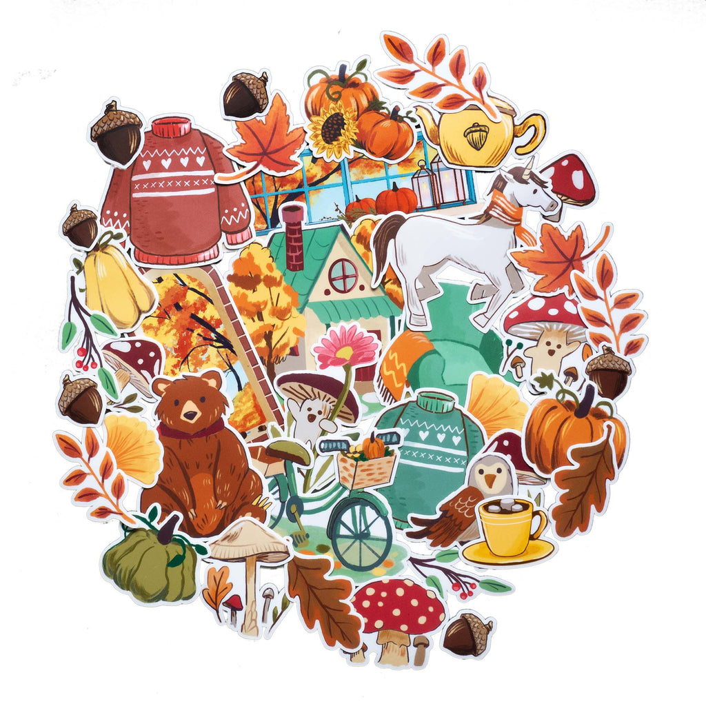 Warm Cozy Fall Wilderness Sticker Set (40 pcs)