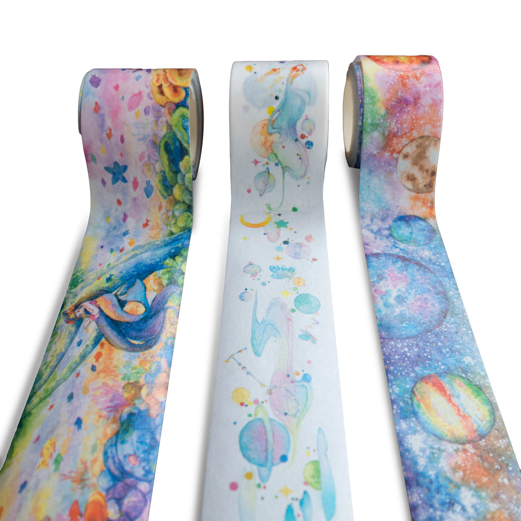 Cosmic Planets, Milky Way and Mermaid Washi Tapes (Set of 3)