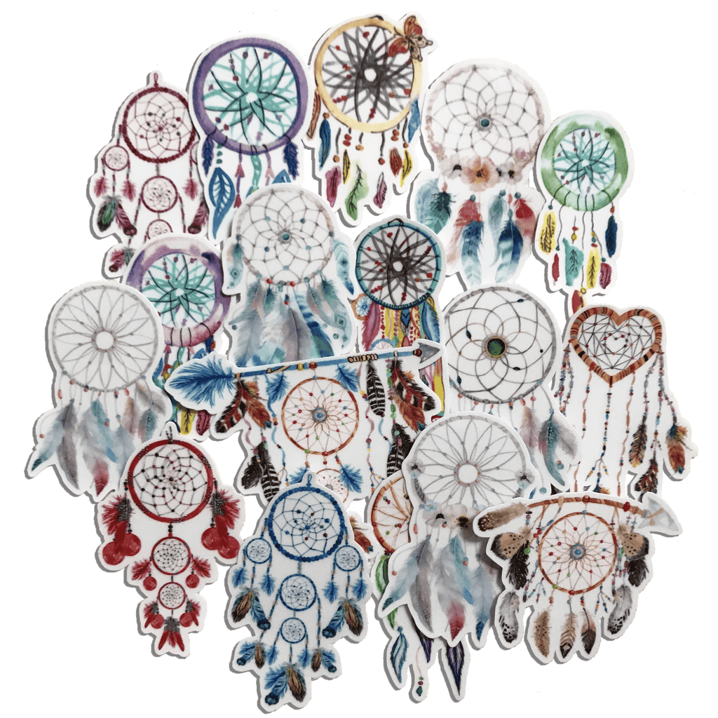 Navy Peony Boho Dream Catcher Stickers (17 pcs) - Navy Peony