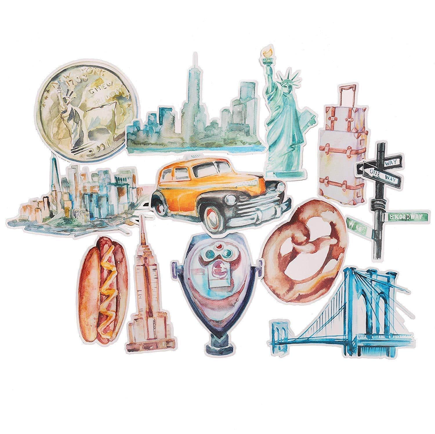 Navy Peony Charming New York City Stickers (12 pcs) - Navy Peony