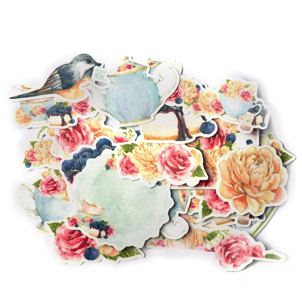 Navy Peony Classy Tea Party Stickers and Decals (31 Pieces) - Navy Peony
