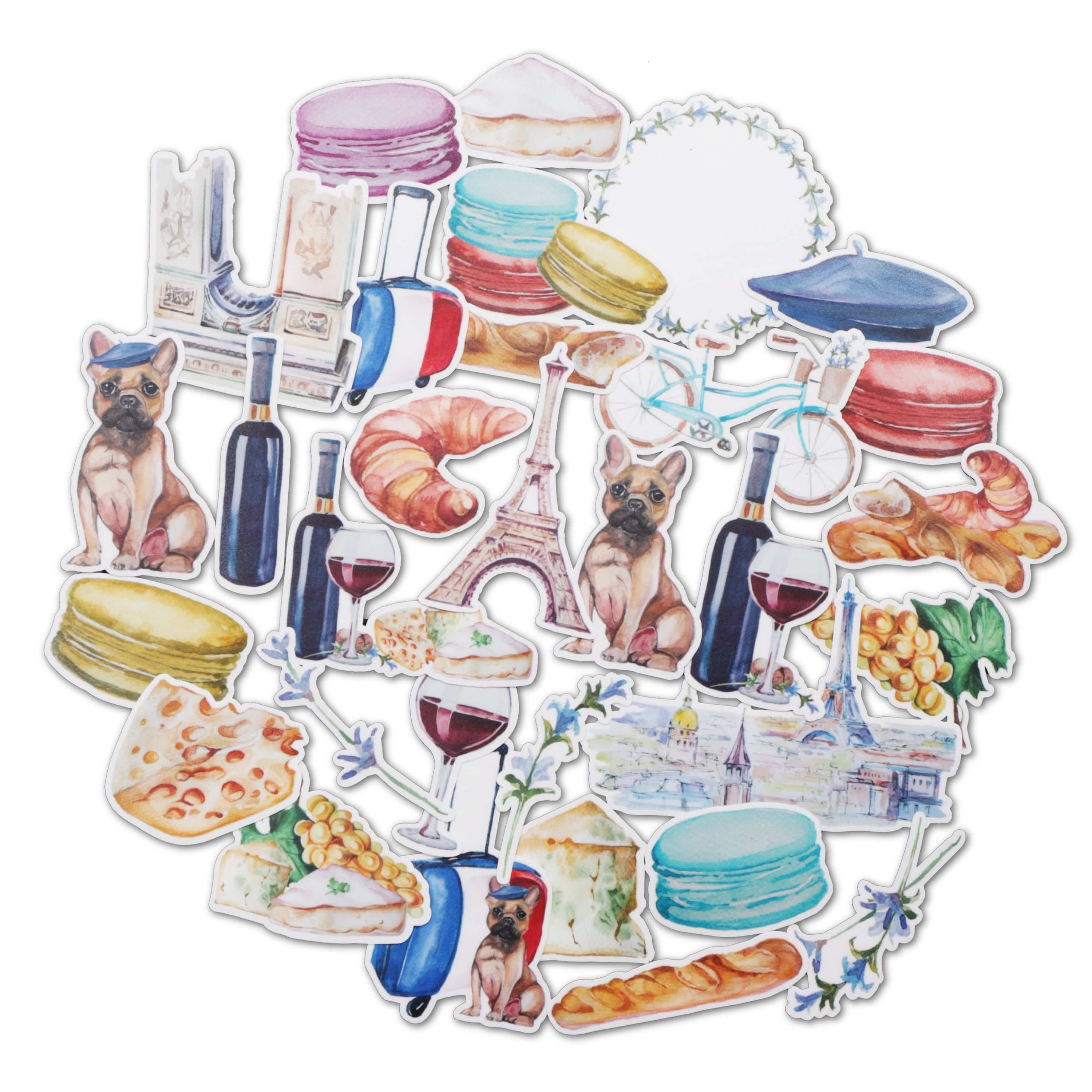 Navy Peony France Travel Stickers (31 pcs) - Navy Peony