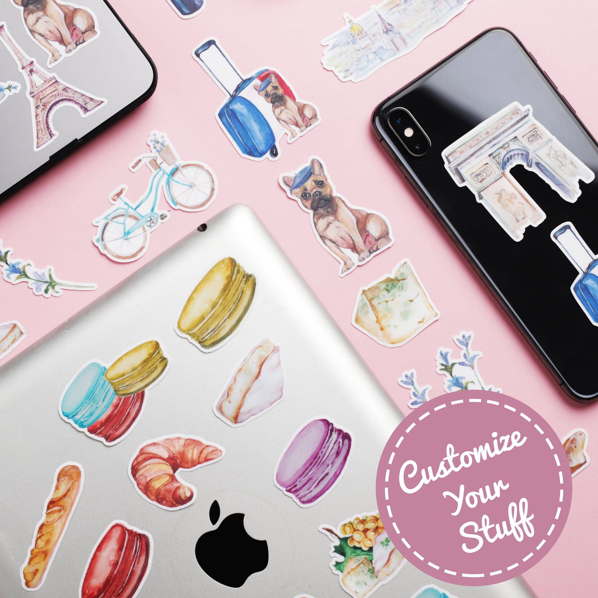 Navy Peony France Travel Stickers (31 pcs) - Navy Peony