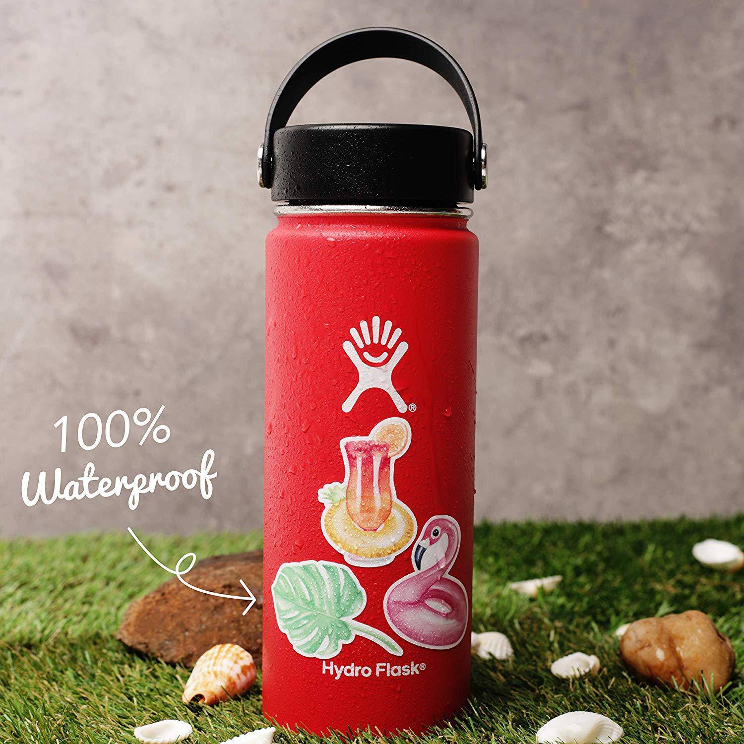 Navy Peony Hawaiian Dreams Tropical Beach Stickers (50 pcs) - Navy Peony