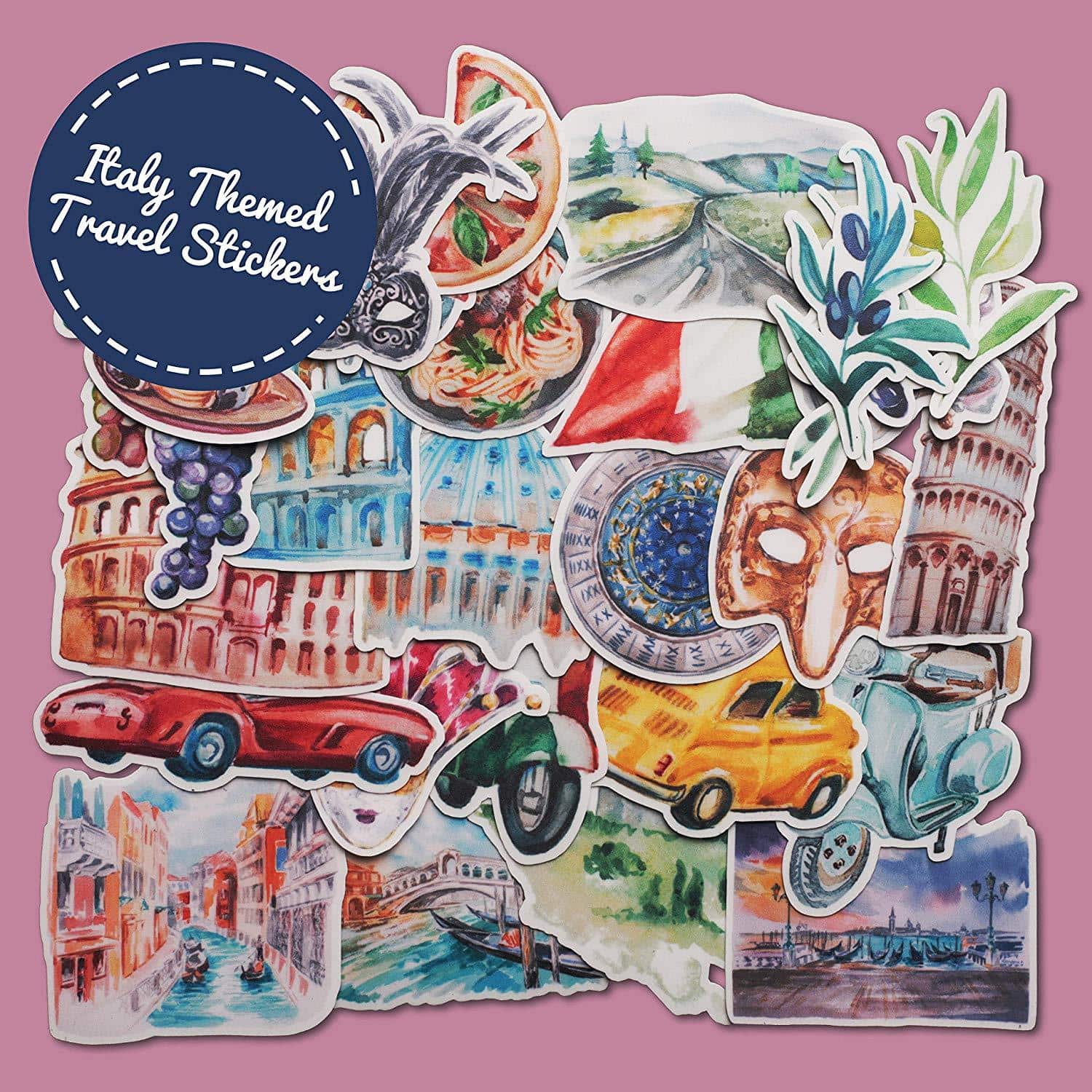 Navy Peony Inspiring Italy Travel Stickers (28 pcs) - Navy Peony