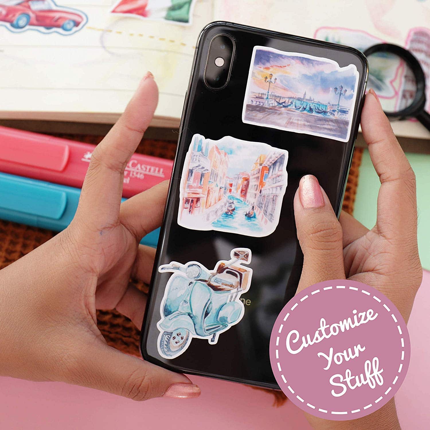 Navy Peony Inspiring Italy Travel Stickers (28 pcs) - Navy Peony