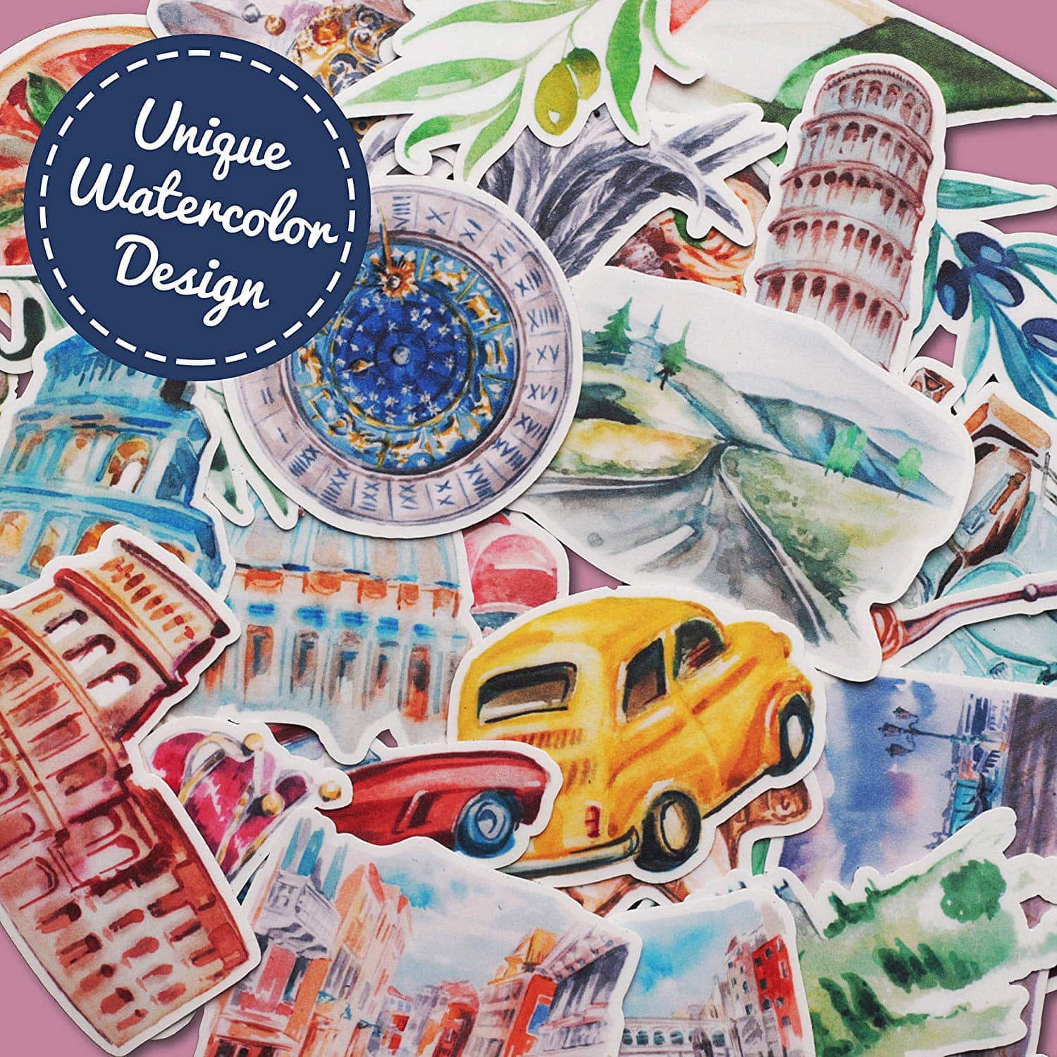 Navy Peony Inspiring Italy Travel Stickers (28 pcs) - Navy Peony