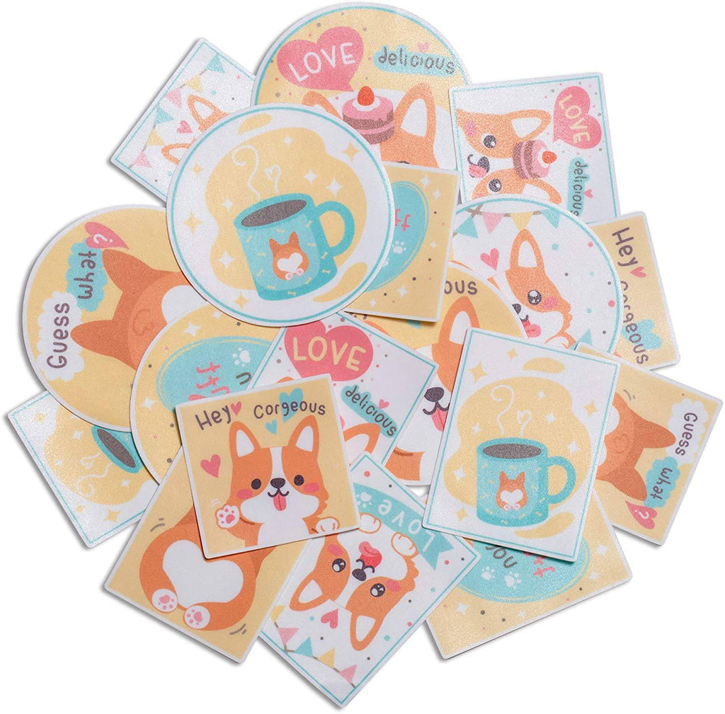 Navy Peony Loyal Corgi Sticker Set (18 Pieces) - Navy Peony