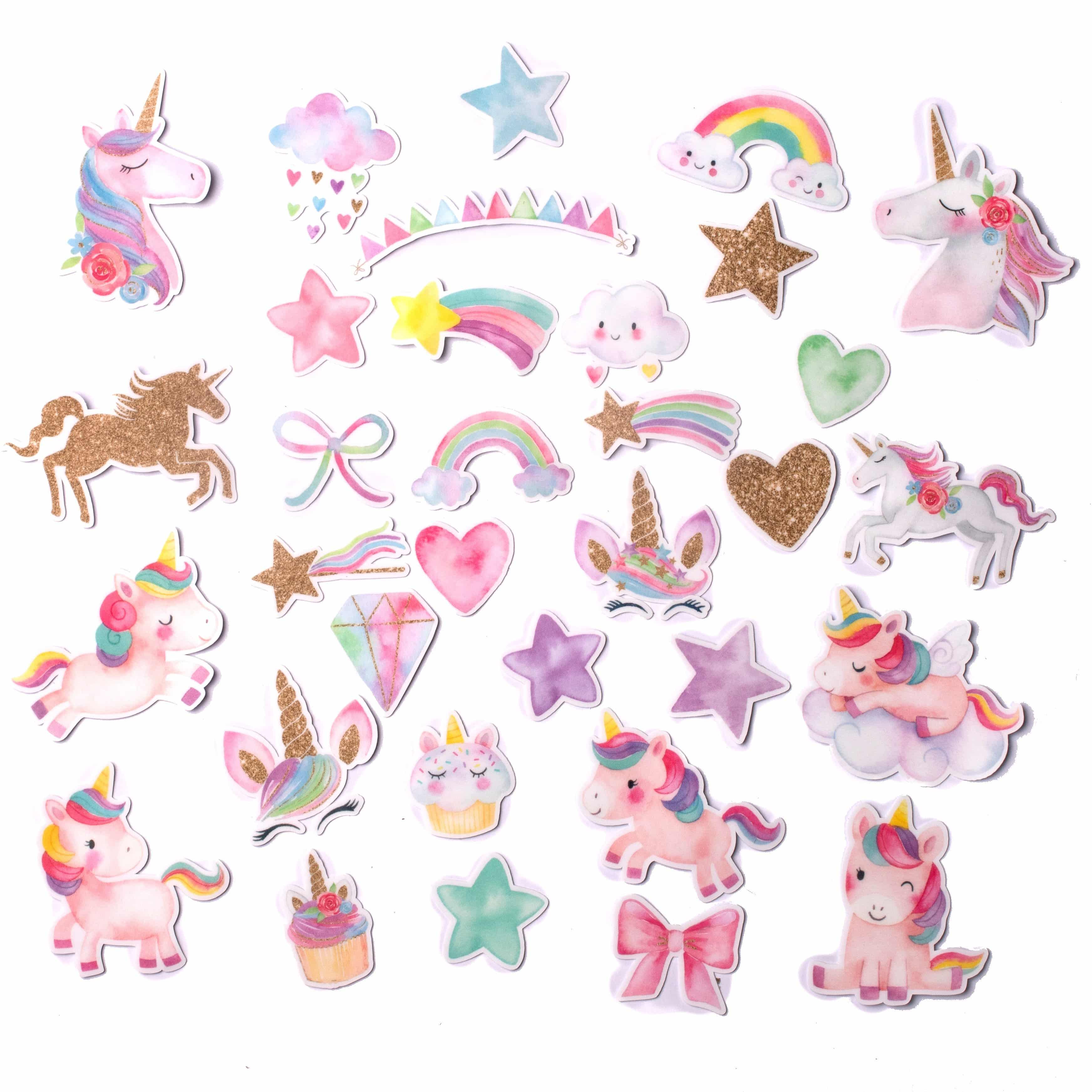 Navy Peony Magical Rainbow Unicorn Stickers (34 Pieces) - Navy Peony