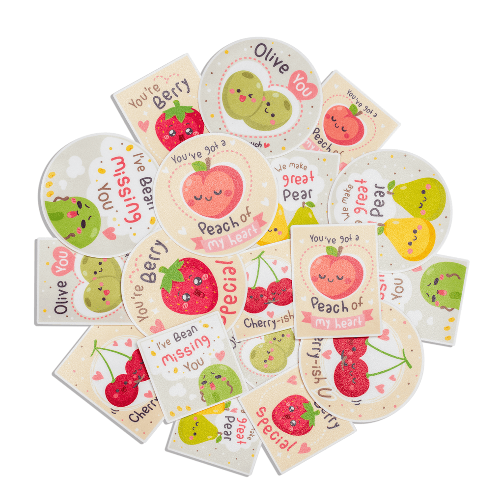Navy Peony Silly Berry Fruit Sticker Set (18-Pack) - Navy Peony