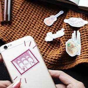 Navy Peony Sophisticated Spain Travel Stickers (36 pcs) - Navy Peony