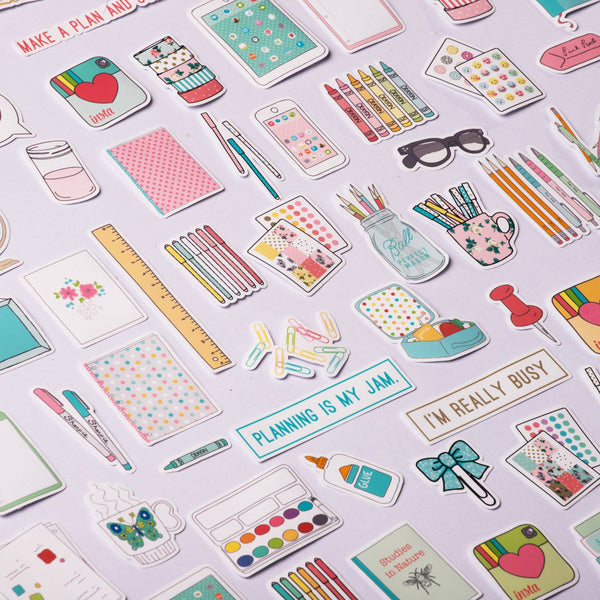 Navy Peony Stationery Lover Planner Addict Sticker Pack (70+ pieces) - Navy Peony