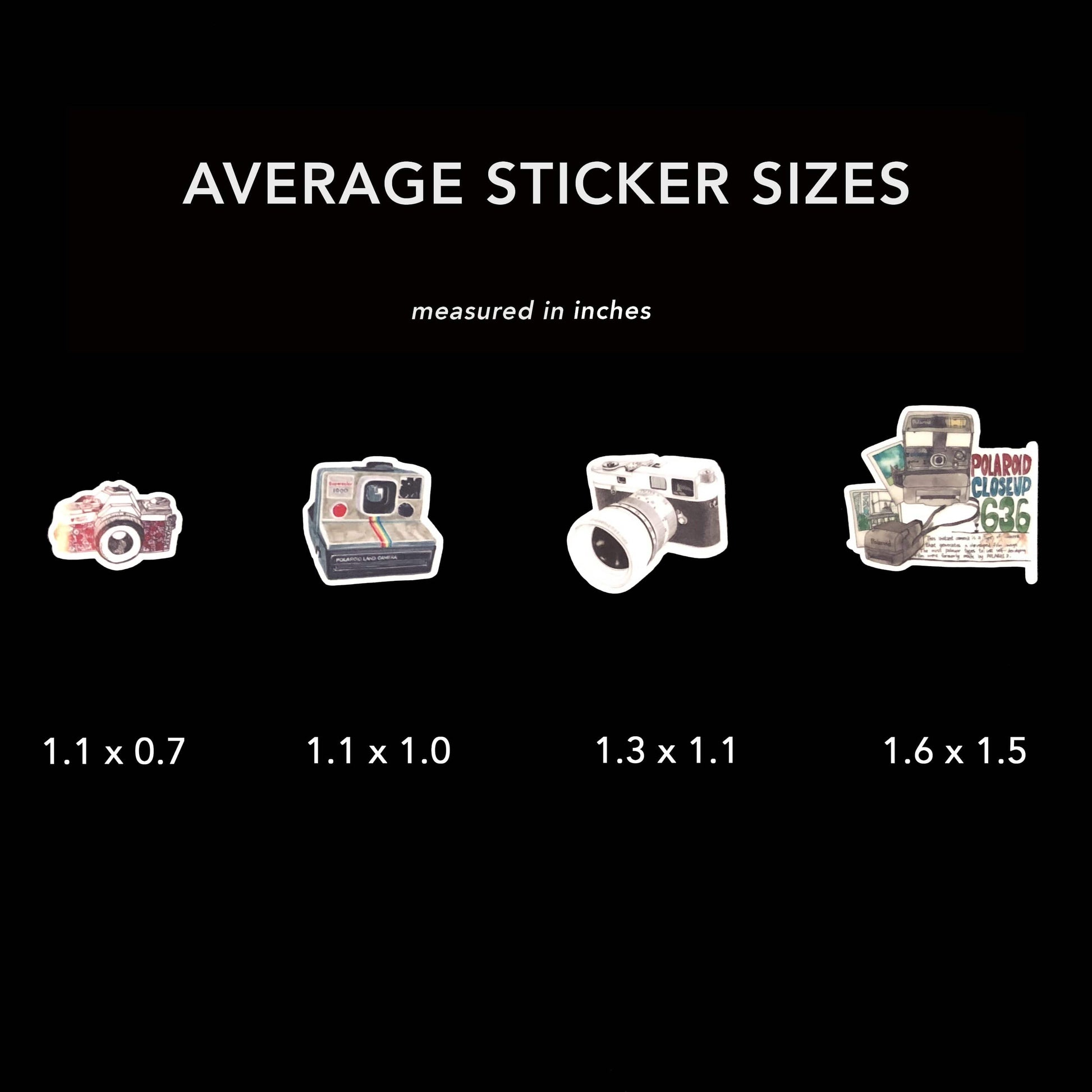 Navy Peony Vintage Polaroid Camera Stickers (35 pcs) - Navy Peony