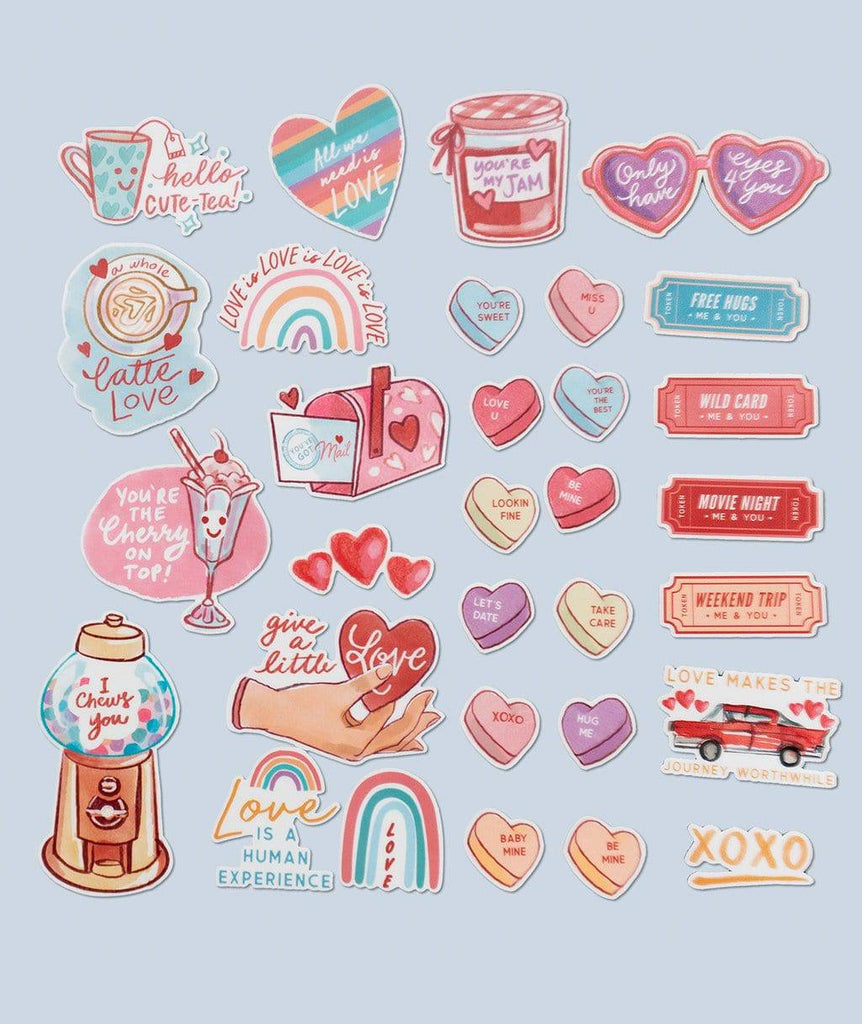 Love Sticker Sheet Valentines Day Stickers Cute Stickers Journal Stickers  Laptop Stickers Scrapbook Stickers 