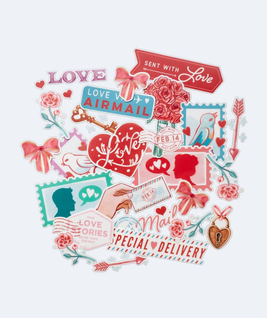 vintage love mail valentines stickers