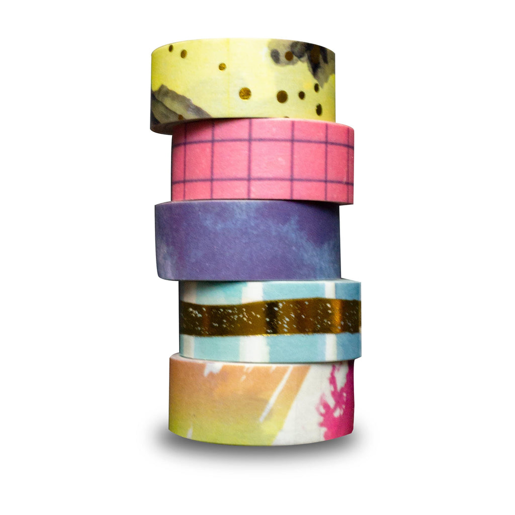 Colors of Spring Summer Basic Washi Tapes (Set of 5) - Navy Peony