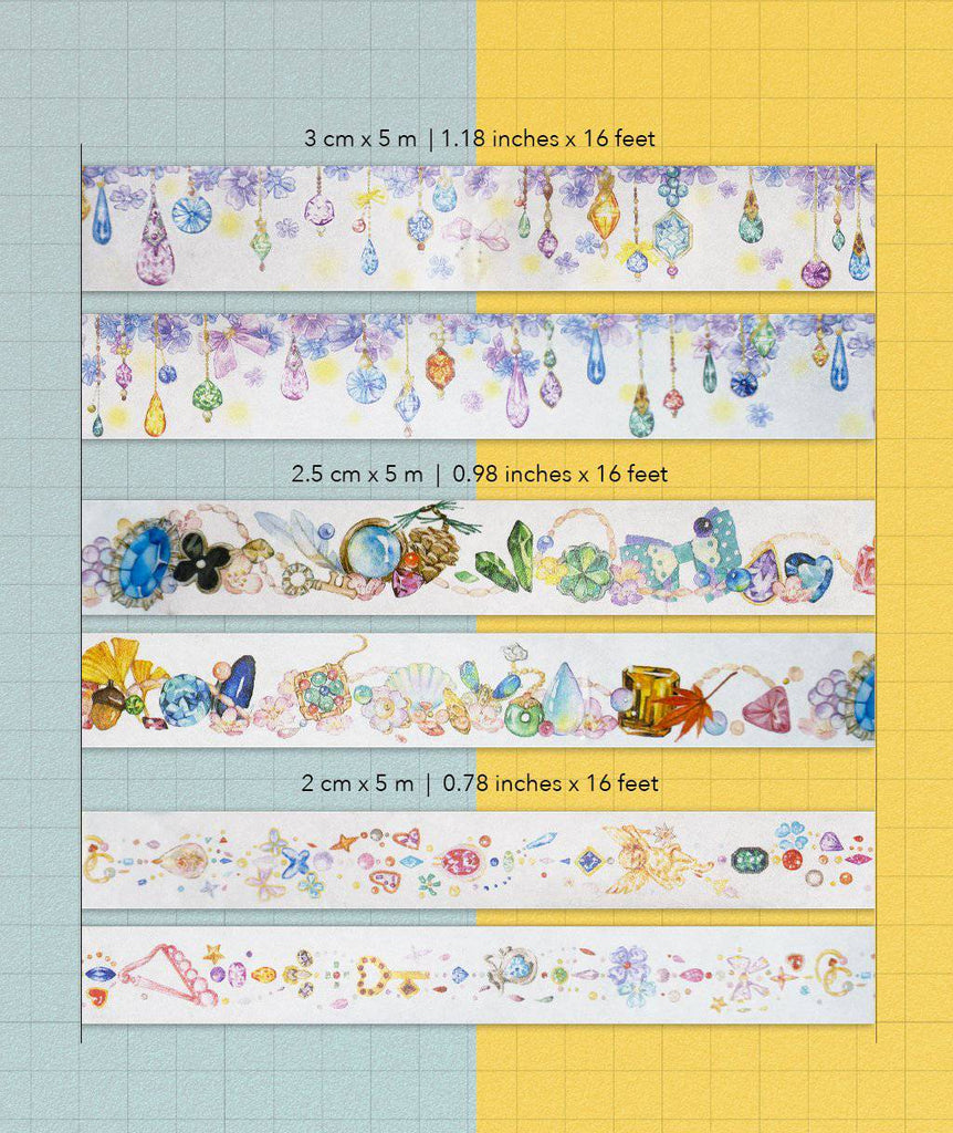 Dazzling Gemstone Jewelry Washi Tapes (Set of 3)